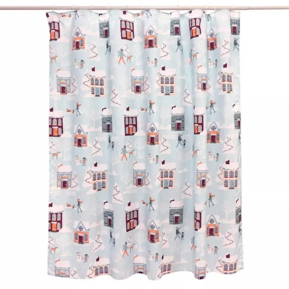 St. Nicholas Square Winter Village Shower Curtain